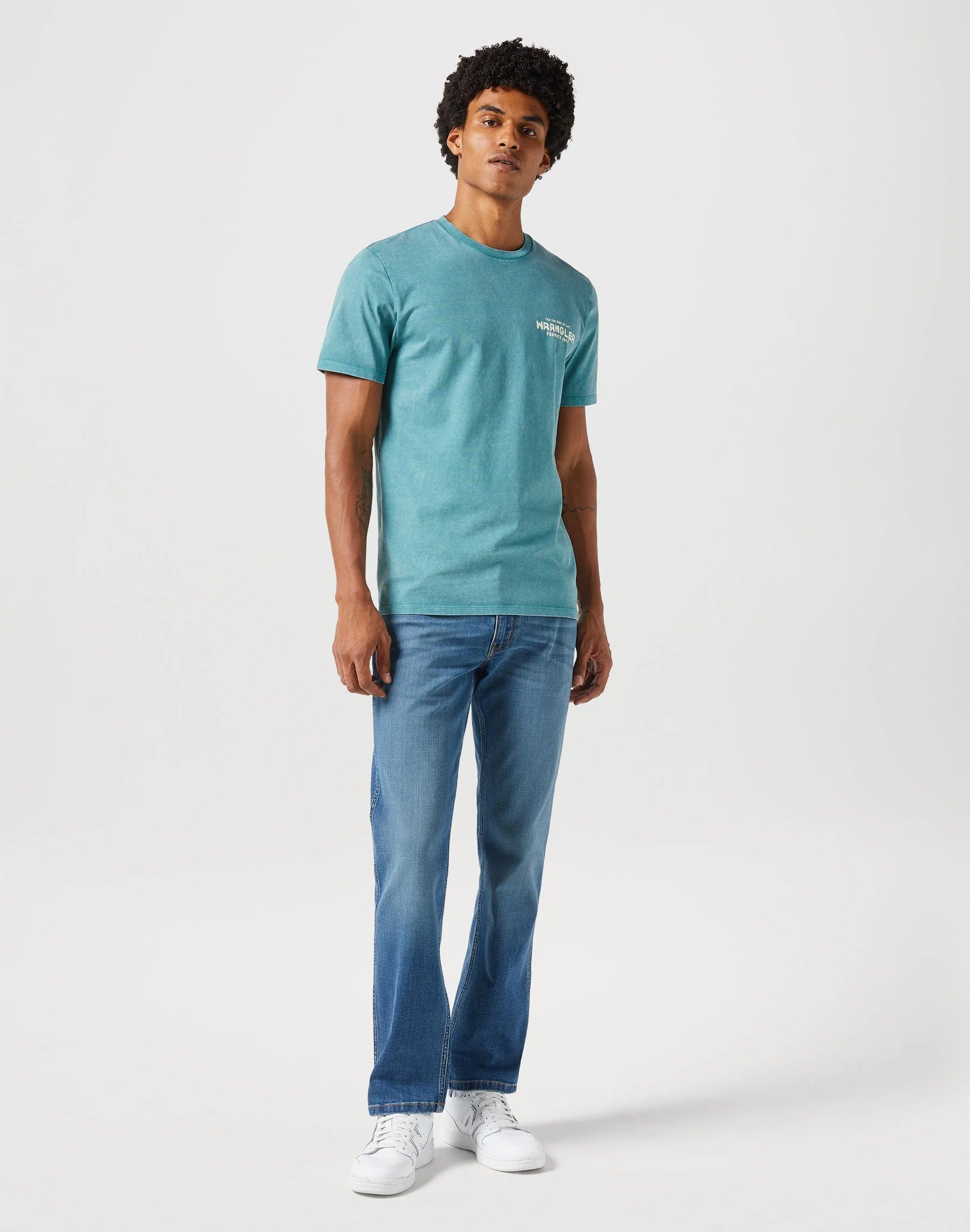 WRANGLER MĘSKIE SPODNIE JEANSOWE REGULAR FIT BOONE 112351218 W154017979