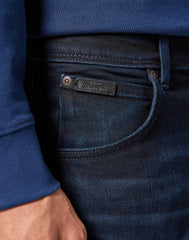WRANGLER MĘSKIE SPODNIE JEANSOWE TEXAS SLIM DEEP BLUE BLACK 112355027 W12S017421