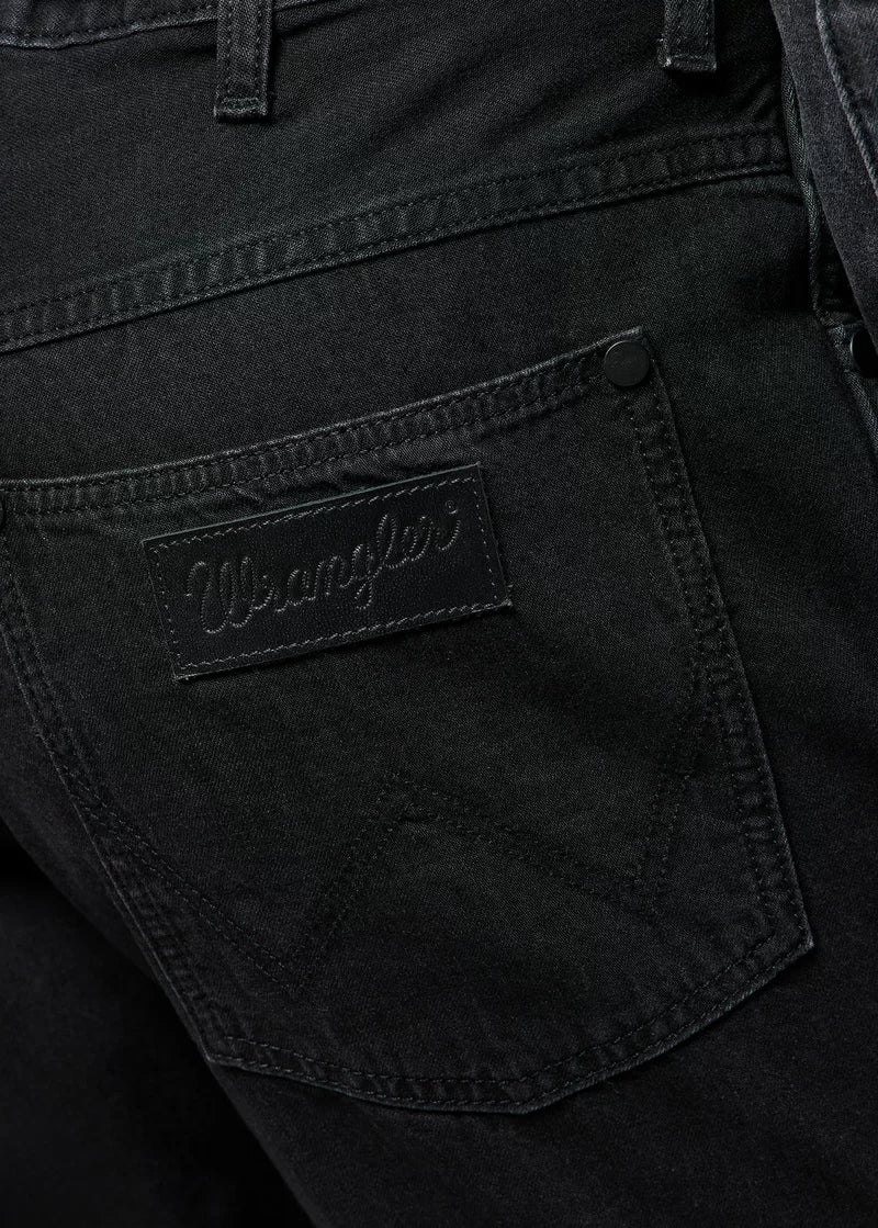 Męskie Spodnie Jeansowe Wrangler River Rinse Black 112362409