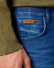 Męskie Spodnie Jeansowe Wrangler Texas Slim Blue Jam 112358217