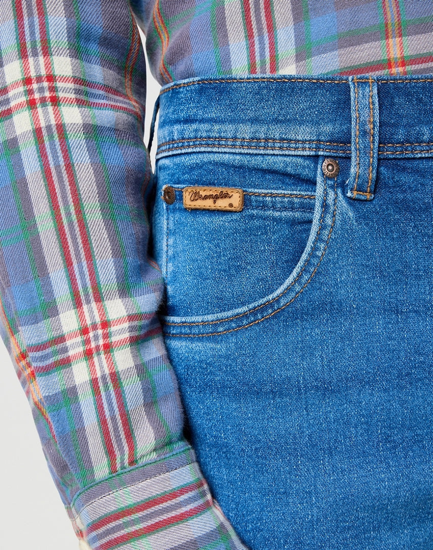Męskie Spodnie Jeansowe Wrangler Texas Slim Ridge Wash 112358218