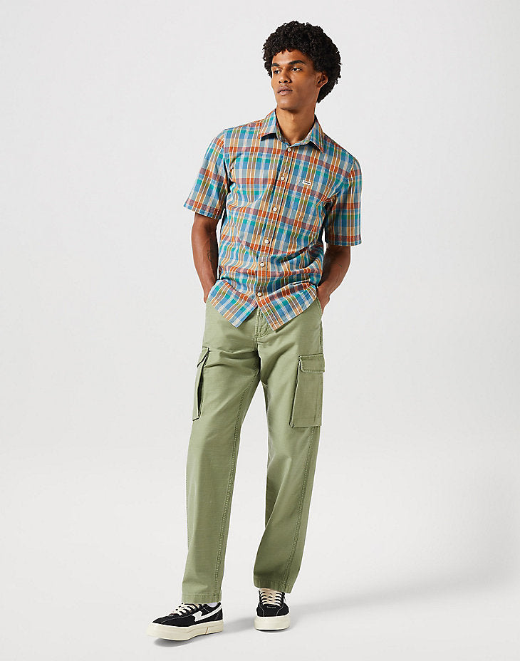 WRANGLER MESKIE SPODNIE MATERIAŁOWE BOJÓWKI CASEY JONES CARGO OLIVE 112350893 W1C2017995