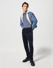 Męskie Spodnie Sztruksowe Wrangler River Dark Navy 112356784 W17T018200