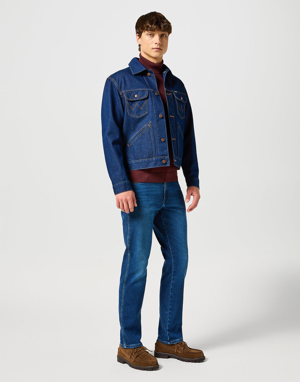 WRANGLER MĘSKIE SPODNIE TEXAS SLIM DARK TRAILS Dark Trails 112358220 W12S008815