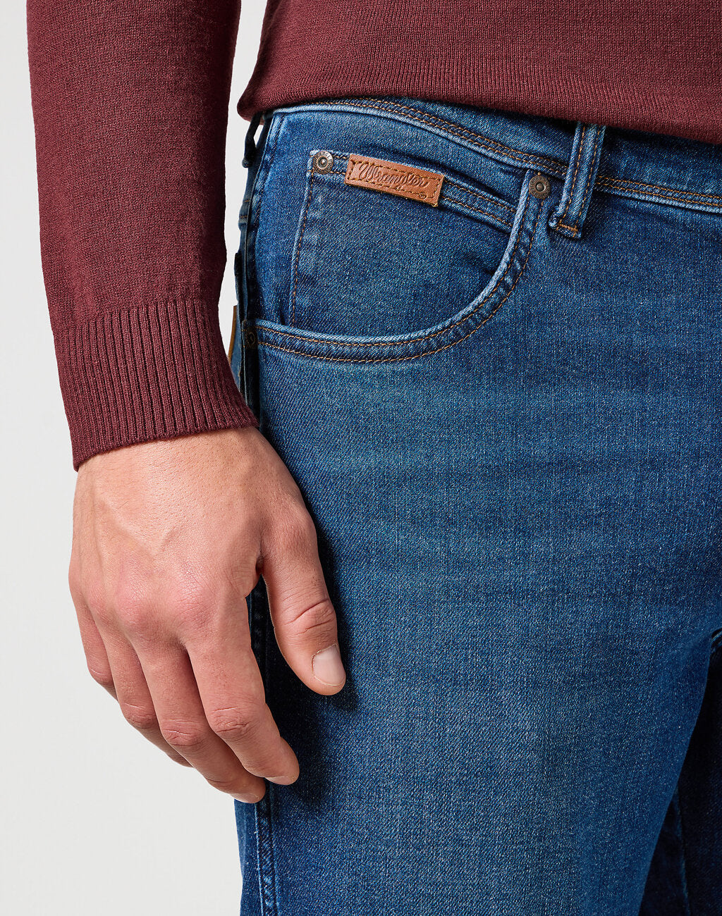 Męskie Spodnie Wrangler Texas Slim Dark Trails 112358220 W12S008815