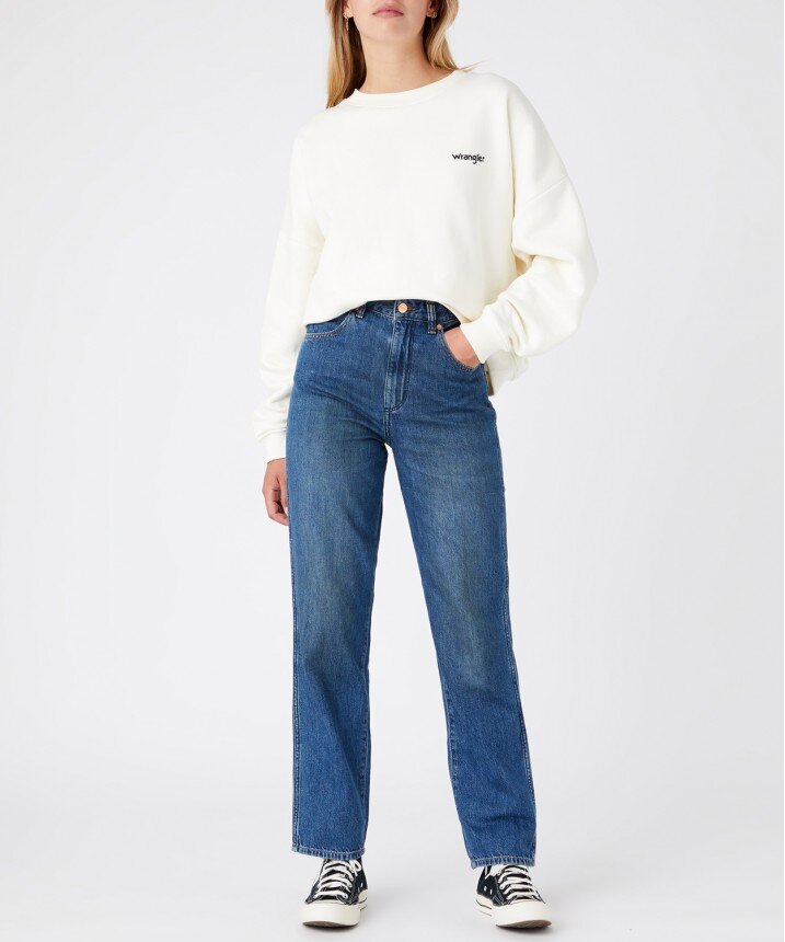 WRANGLER MOM STRAIGHT DAMSKIE SPODNIE JEANSOWE DŻINSY SUMMERTIME W27MZB416 112145969