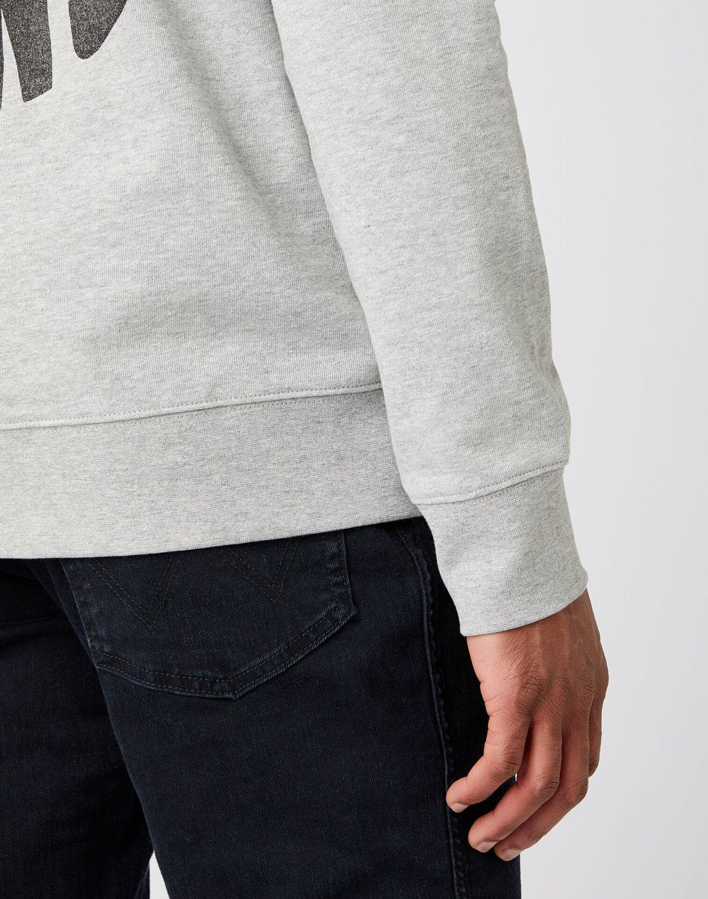 WRANGLER POSITIVE VIBES SWEAT MĘSKA BLUZA KLASYCZNA NADRUK MID GREY MEL W6F6H1X37 112141479