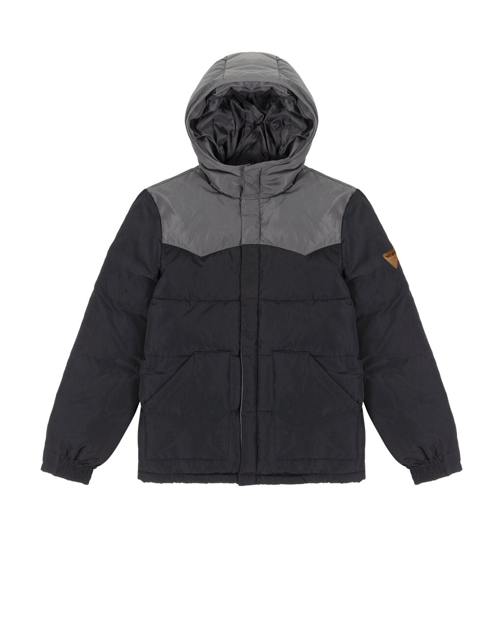 WRANGLER PUFFER JACKET MĘSKA KURTKA ZIMOWA Z KAPTUREM CIEPŁA BLACK W40AWU100