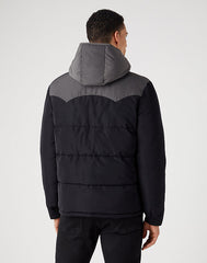 WRANGLER PUFFER JACKET MĘSKA KURTKA ZIMOWA Z KAPTUREM CIEPŁA BLACK W40AWU100