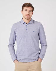 WRANGLER REFINED POLO MĘSKA KOSZULKA DŁUGI RĘKAW BLUE W7F9KHB51 112323733