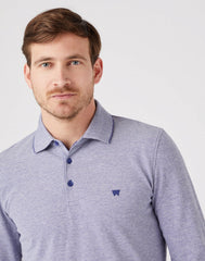 WRANGLER REFINED POLO MĘSKA KOSZULKA DŁUGI RĘKAW BLUE W7F9KHB51 112323733