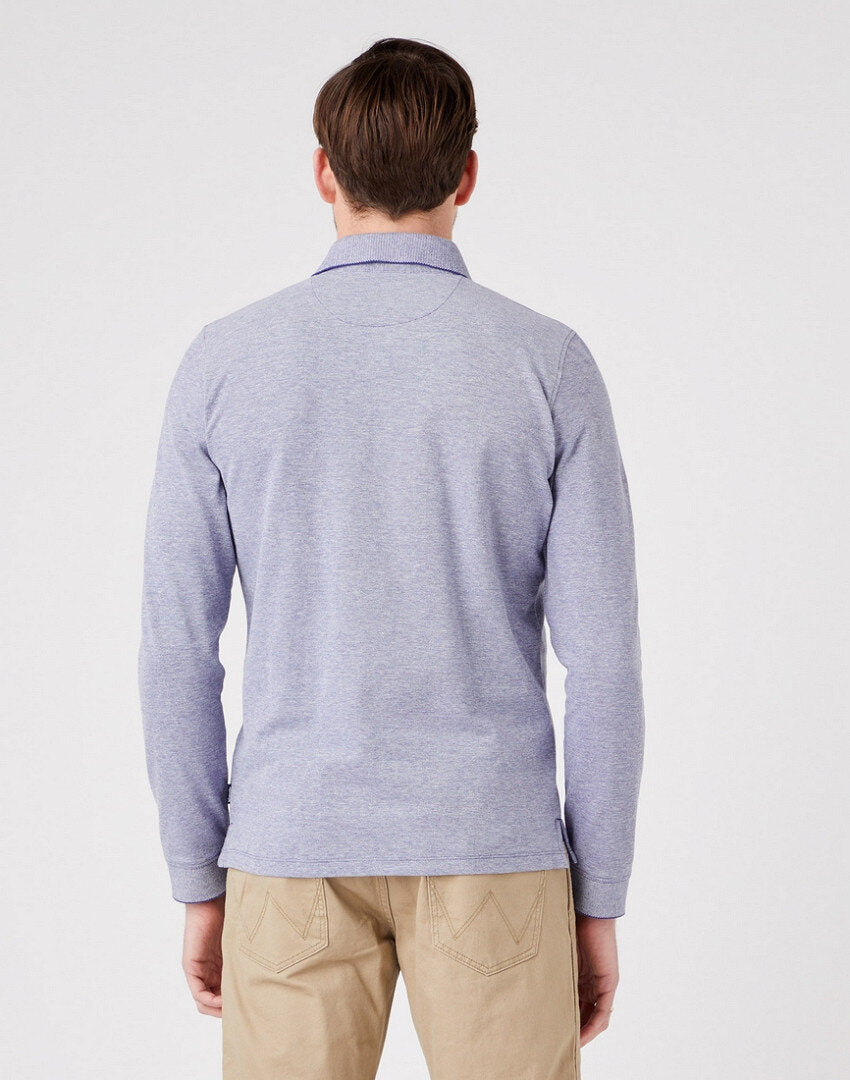 WRANGLER REFINED POLO MĘSKA KOSZULKA DŁUGI RĘKAW BLUE W7F9KHB51 112323733