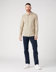 WRANGLER REFINED POLO MĘSKA KOSZULKA Z DŁUGIM RĘKAWEM LONGSLEEVE GREEN 112341120 W7MJ016778