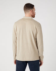 WRANGLER REFINED POLO MĘSKA KOSZULKA Z DŁUGIM RĘKAWEM LONGSLEEVE GREEN 112341120 W7MJ016778