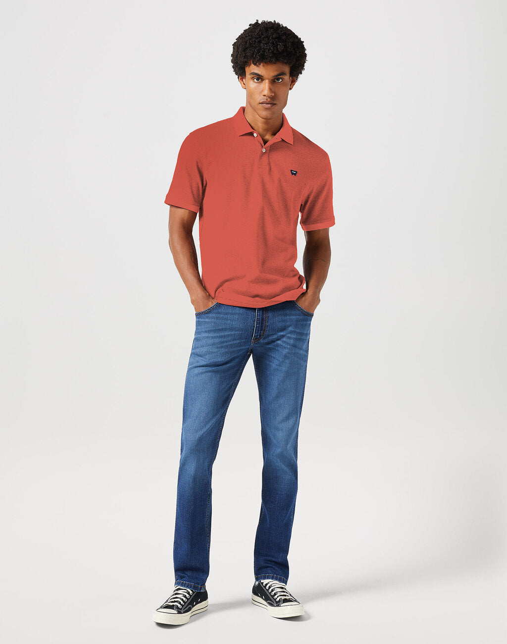 Wrangler Refined Polo Shirt Męska Koszulka Polo Polówka Burnt 112352859 W749013632