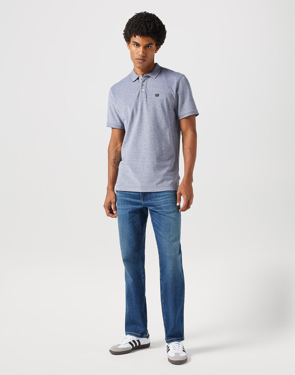 Wrangler Refined Polo Shirt Męska Koszulka Polo Polówka Grey 112350390 W749018002