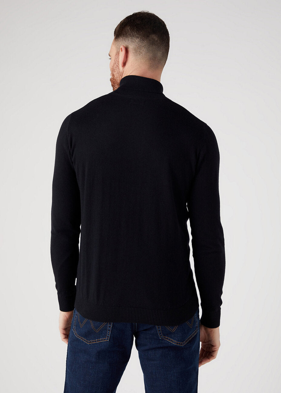 Wrangler Roll Neck Knit Męski Sweter Black W8D42P100