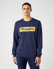 Wrangler Seasonal Crew Męska Bluza Bez Kaptura Nierozpinana Navy W6f3i3114