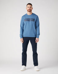 Bluza Nierozpinana Męska Wrangler Seasonal Crew Logo Captains Blue 112341198 W6F3015076
