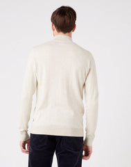 WRANGLER SEASONAL KNIT MĘSKI SWETER GOLF OAT MELE W8D12PC17 112321351