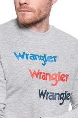 WRANGLER SEASONAL LOGO SWEAT MID GREY MEL W6A5HAX37 112130662