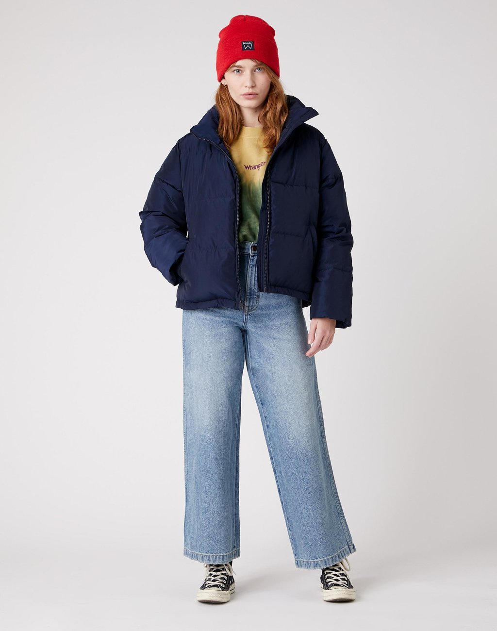WRANGLER SHORT PUFFER DAMSKA KURTKA ZIMOWA NAVY W4Q3YJ114 112129194