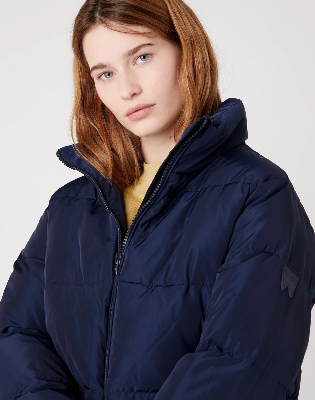 WRANGLER SHORT PUFFER DAMSKA KURTKA ZIMOWA NAVY W4Q3YJ114 112129194