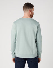 Wrangler Sign Off Crew Męska Bluza Bez Kaptura Nierozpinana Przez Głowę Green Milieu W661i3g63