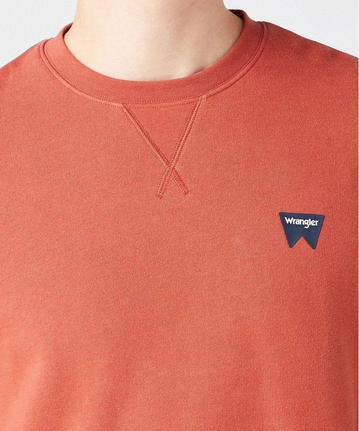 WRANGLER SIGN OFF CREW MĘSKA BLUZA KLASYCZNA ETRUSCAN RED W6589HA11 112146190