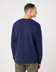 WRANGLER SIGN OFF CREW MĘSKA BLUZA KLASYCZNA LOGO NAVY W661HA114 112320286