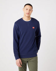 WRANGLER SIGN OFF CREW MĘSKA BLUZA KLASYCZNA LOGO NAVY W661HA114 112320286