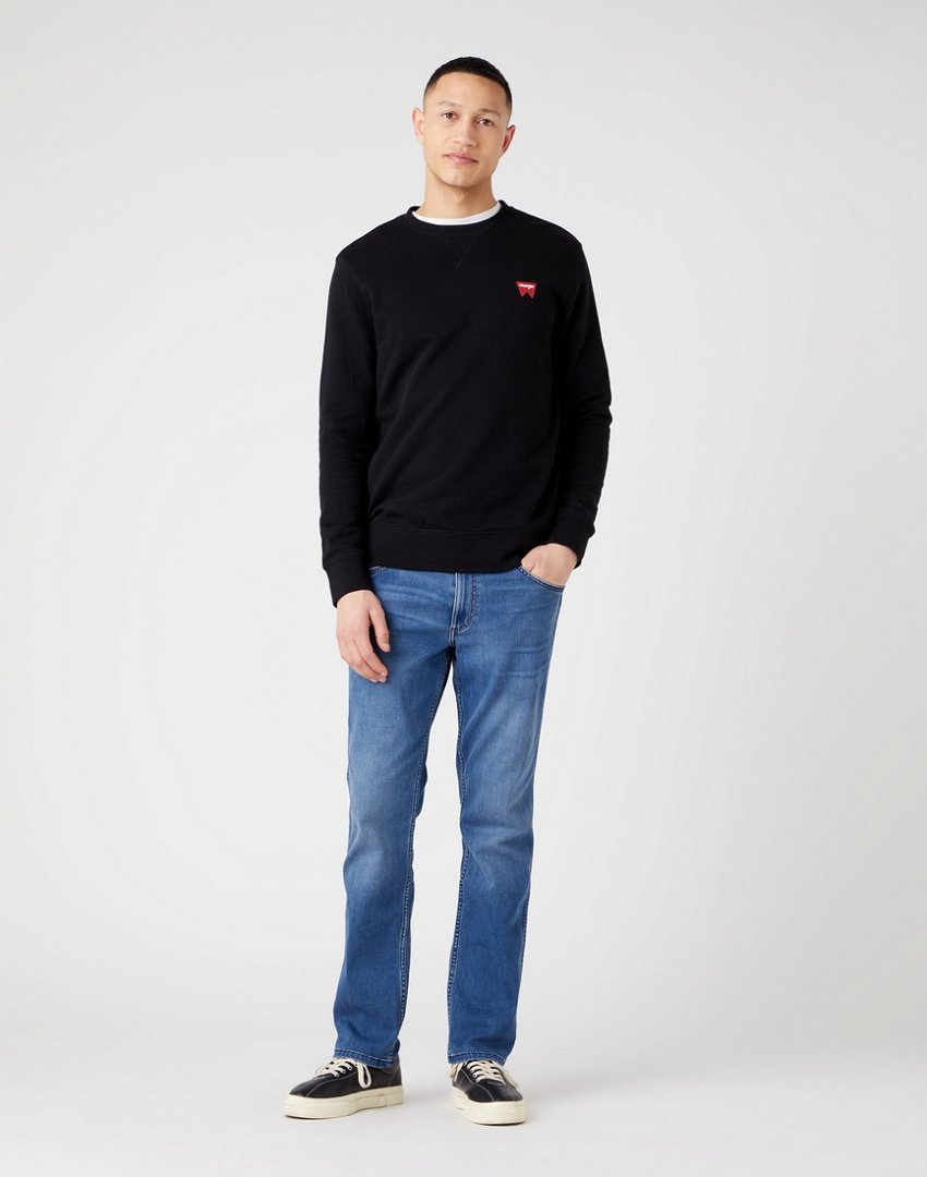 Wrangler Sign Off Crew Męska Bluza Klasyczna Logo W661HA100 112320288
