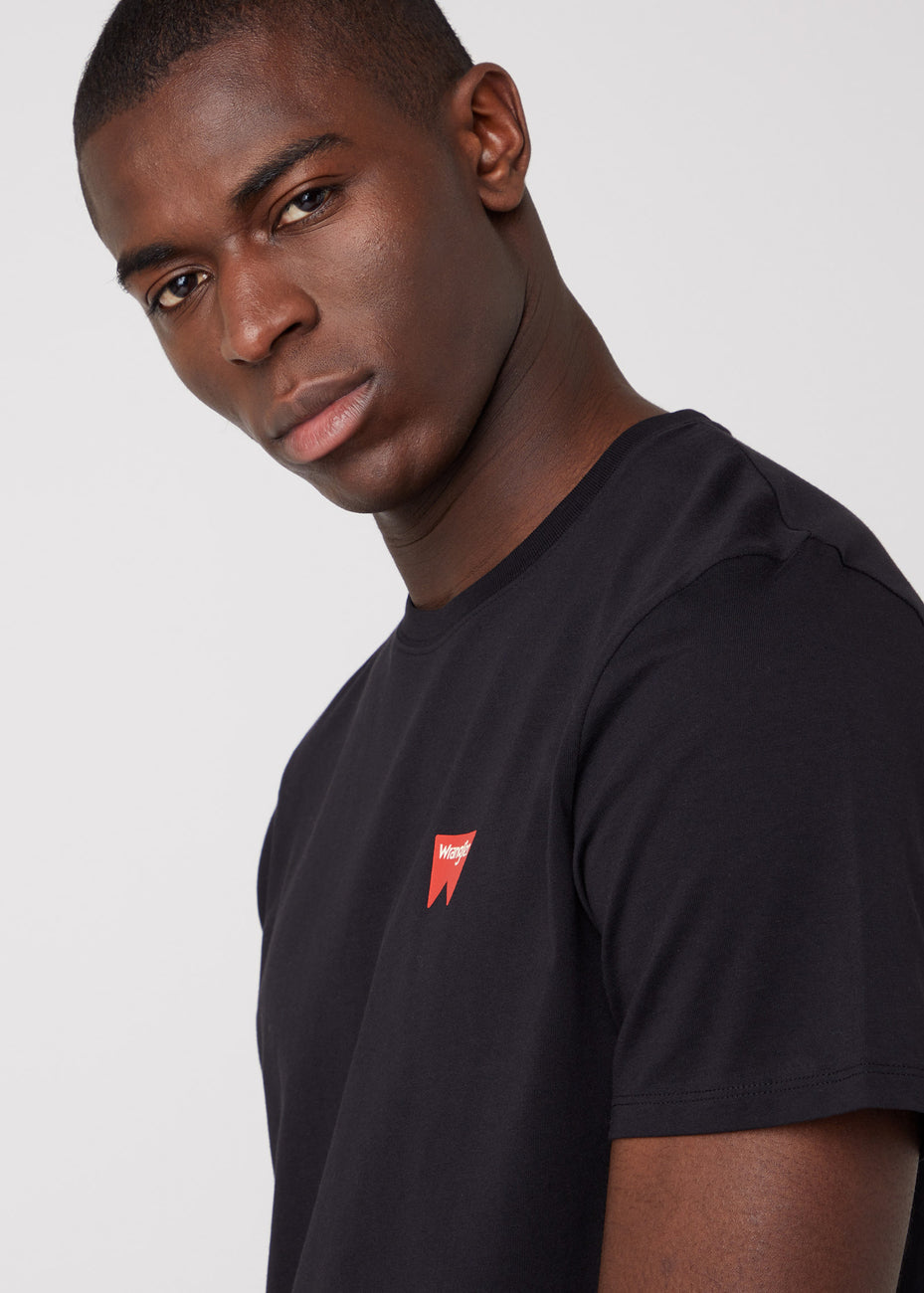 WRANGLER SIGN OFF TEE MĘSKI T-SHIRT KOSZULKA LOGO BLACK W70MD3100 112319289
