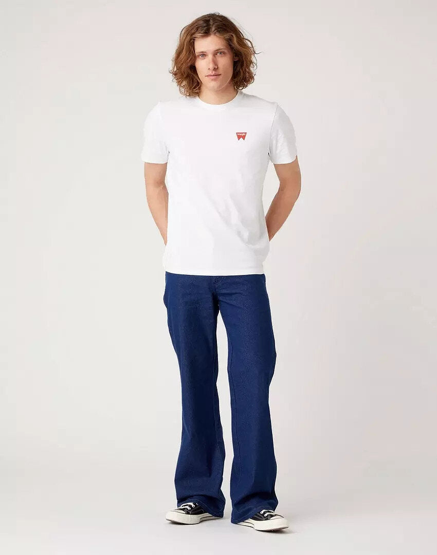 WRANGLER SIGN OFF TEE MĘSKI T-SHIRT KOSZULKA LOGO NADRUK WHITE W70MD3989 112321344