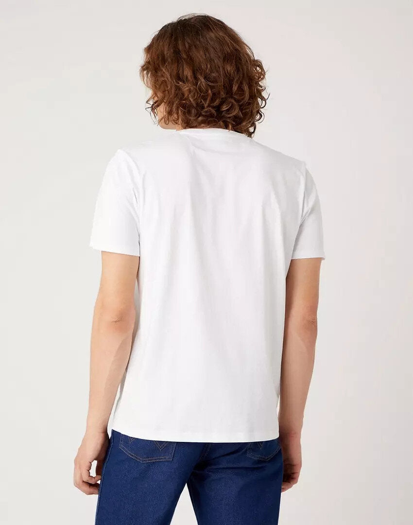 WRANGLER SIGN OFF TEE MĘSKI T-SHIRT KOSZULKA LOGO NADRUK WHITE W70MD3989 112321344