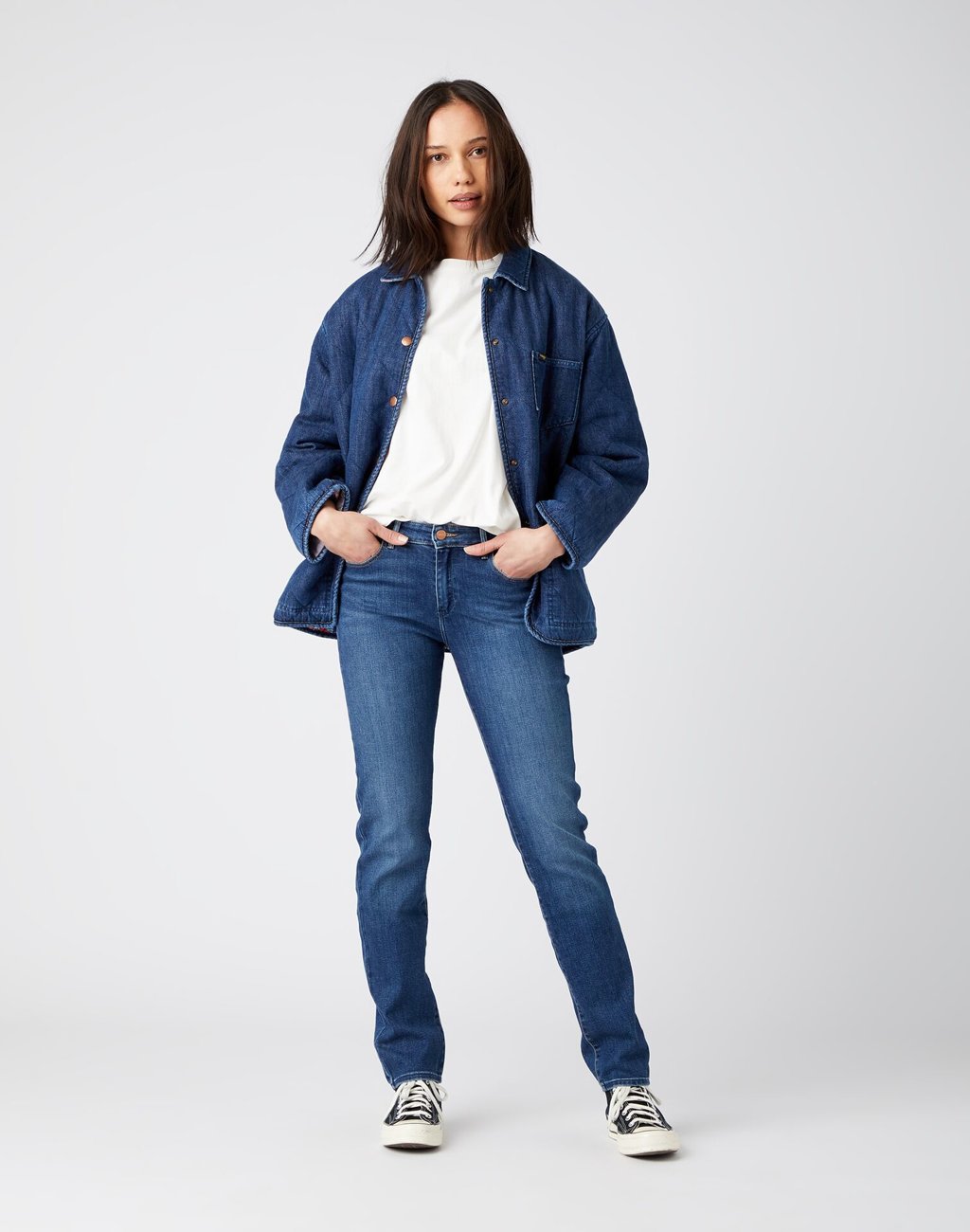 WRANGLER SLIM DAMSKIE SPODNIE JEANSOWE JEANSY DŻINSY GOOD LUCK W28LZG29W