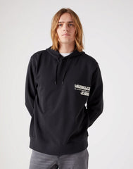 WRANGLER SLOGAN HOODIE MĘSKA BLUZA FADED BLACK W666ILXV6 112321310