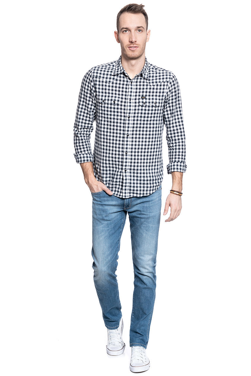 WRANGLER SPODNIE MĘSKIE LARSTON DE-LITE BLUE W18SQ148R 112127589