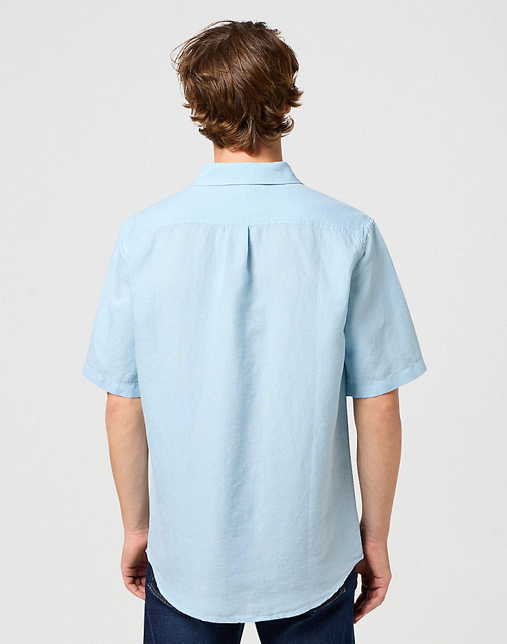 Koszula Elegancka Męska Wrangler SS 1 Pkt Shirt Dream Blue 112352188 W5K0012098
