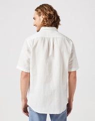 Koszula Elegancka Męska Wrangler SS 1 Pkt Shirt Worn White 112352187 W5K0016804