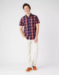 WRANGLER SS 1 PKT SHIRT MĘSKA KOSZULA KRATA SUNDRENCHED BLU W5J1BKX79 112146129