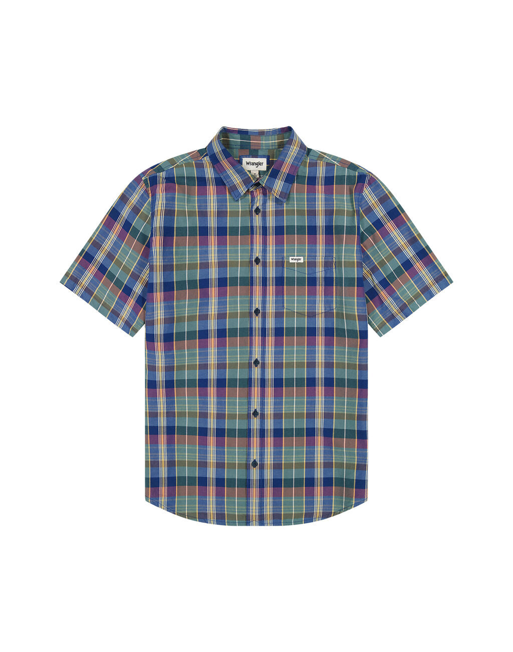 Koszula W Kratę Męska Wrangler SS 1 Pkt Shirt Blue Madaras 112350503 W5K0016831