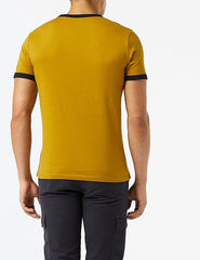 WRANGLER SS RINGER TEE MĘSKI T-SHIRT KOSZULKA LOGO GOLDEN BROWN W7B99FKVQ 112131576