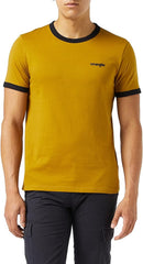 WRANGLER SS RINGER TEE MĘSKI T-SHIRT KOSZULKA LOGO GOLDEN BROWN W7B99FKVQ 112131576