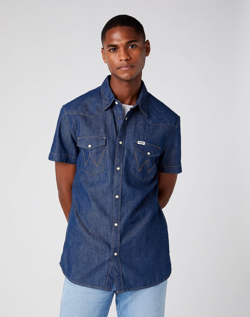 WRANGLER SS WESTERN SHIRT MĘSKA KOSZULA JEANSOWA SPOTLITE W5J05K38N 112146126
