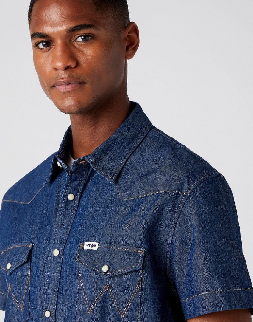 WRANGLER SS WESTERN SHIRT MĘSKA KOSZULA JEANSOWA SPOTLITE W5J05K38N 112146126