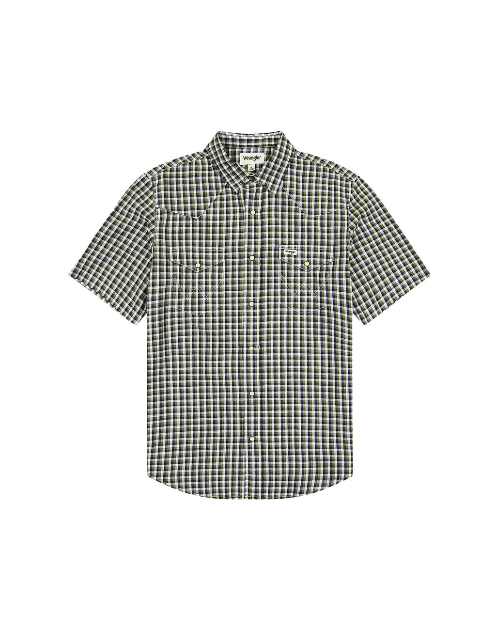 Koszula W Kratę Męska Wrangler SS Western Shirt Green Check 112350581 W5H8016174
