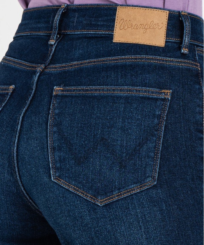 WRANGLER STRAIGHT DAMSKIE SPODNIE JEANSOWE DREAM BLUE W26R47389 112327438