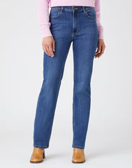 WRANGLER STRAIGHT DAMSKIE SPODNIE JEANSOWE JEANSY HUDSON W20TB940T 112141245
