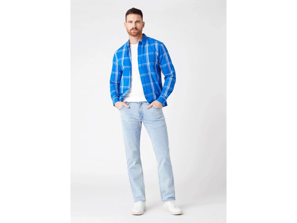 WRANGLER STRAIGHT MĘSKIE SPODNIE JEANSOWE JEANSY BLEACH W10TM6X9E 112126013